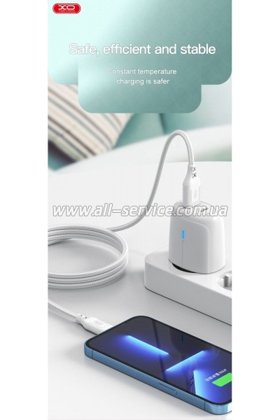 ���� ������ USB 2.0 AM to Micro 5P 1.0m braided white XO (NB235_M_White)