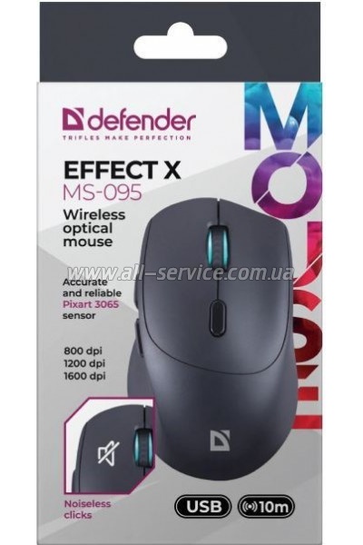  Defender Effect X MS-095 Wireless Black (52095)