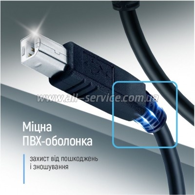 ������ ��� �������� USB 2.0 AM/BM 2.0m black ColorWay (CW-CBUB072-BK)