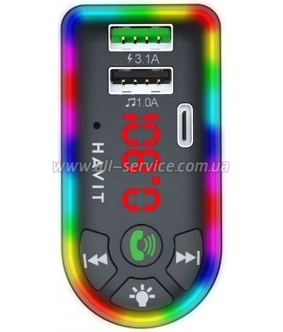 FM  Havit HV-FM813BT 2USB+USB-C RGB Black (HV-FM813BT Black)