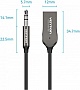 FM  Vention AUX TRS 3.5 USB Bluetooth 5.0 Coiled Cable 1.5M Gray Zinc (NAGHG)