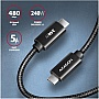 ���� ������ USB-C to USB-C 2.0m USB 2.0 PD 240W 5A black AXAGON (BUCM2-CM20AB)