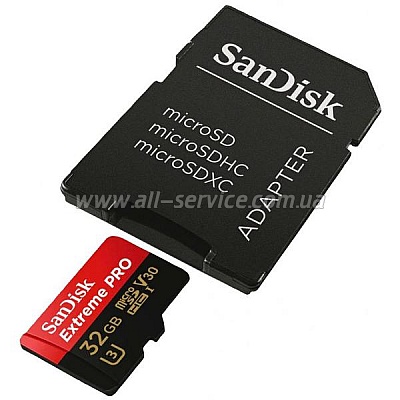   SANDISK microSDHC 32GB Extreme Pro A1 C10 V30 U3 100MB/s (SDSQXCG-032G-GN6MA)