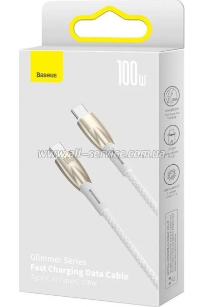 ���� ������ USB-C to USB-C 1.0m 100W white Baseus (CADH000702)