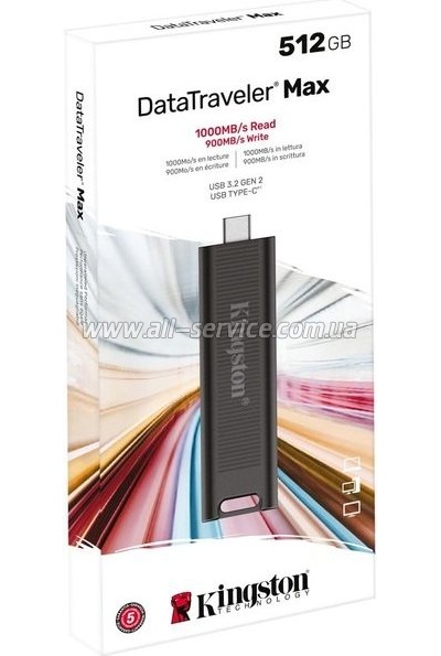  Kingston DataTraveler Max 512GB USB 3.2 Gen 2 Type-C Black (DTMAX/512GB)