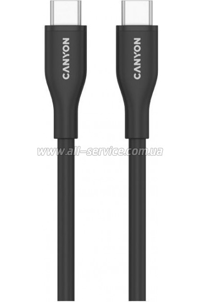 ���� ������ USB-C to USB-C 1.0m CC60SC10 60W Silicon Black Canyon (CNS-CC60SC10B)