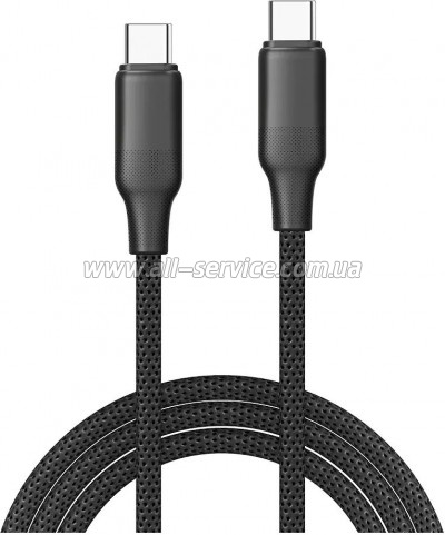 ���� ������ USB-C to USB-C 1.0m 3A 60W TPE embossed black ColorWay (CW-CBPDCC101-BK)