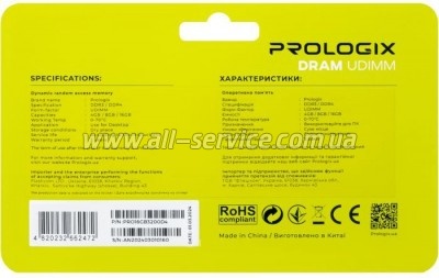     DDR4 16GB 3200 MHz Prologix (PRO16GB3200D4)