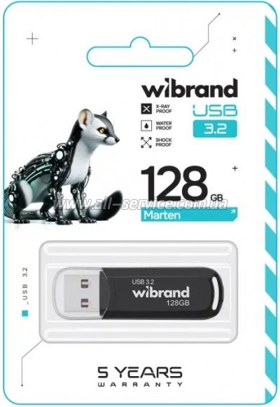 Wibrand 128GB Marten Black USB 3.2 Gen 1 (USB 3.0) (WI3.2/MA128P10B)