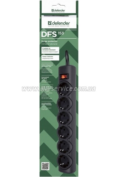 ������� ������ DEFENDER DFS 153 3m 6 ������� black (99495)