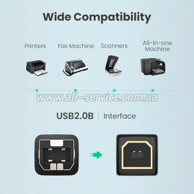 ������ ��� �������� USB 2.0 AM/BM 1.0m US135 black Ugreen (20846)
