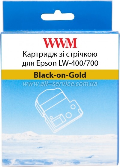 �������� WWM ��� Epson LW-400/ 700 9mm � 8m Black-on-Gold (WWM-SM9Z)