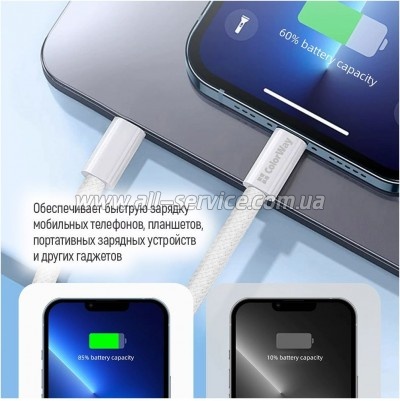 ���� ������ USB-C to Lightning 2.0m PD 27W braided gray ColorWay (CW-CBPDCL068-GR)