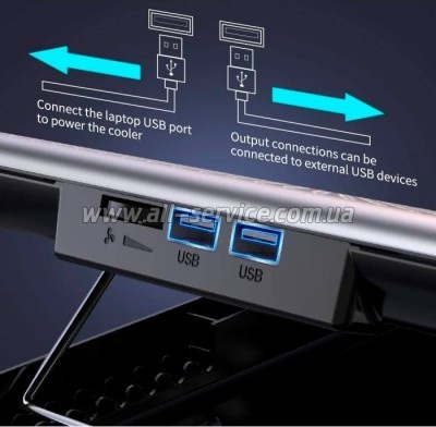    IceCoorel 10-15.6", 1*180mm 580 RPM, 2*USB, 350x225x26mm, Silver (A18)