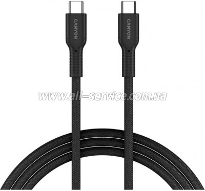 ���� ������ USB-C to USB-C 1.0m OnWire 60CL C-C 60W COLOR Braided 1m Black Canyon (CND-CCAP60AB10B)