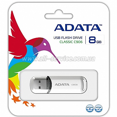  ADATA 16Gb C906 White USB 2.0 (AC906-16G-RWH)