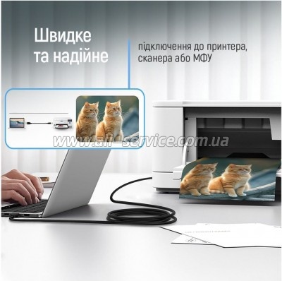 ������ ��� �������� USB 2.0 AM/BM 3.0m black ColorWay (CW-CBUB073-BK)