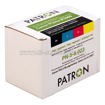 Перезаправляемый картридж CANON PIXMA iP3300 (Комплект 4 шт) (PN-5-8-023) PATRON Перезаправляемый картридж CANON PIXMA iP3300 (Комплект 4 шт) (PN-5-8-023) PATRON