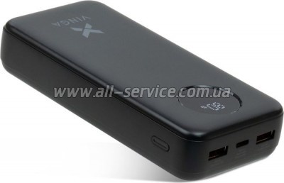   Vinga 20000 mAh 22.5W Display Black (VPBB2022)