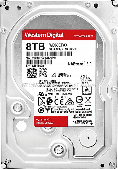  8TB WD 3.5 SATA 3.0 256MB Red (WD80EFAX)