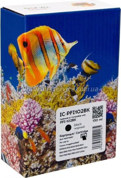 Картридж Barva Canon PFI-102BK/ аналог 0895B001 black (IC-PFI102BK) Картридж Barva Canon PFI-102BK/ аналог 0895B001 black (IC-PFI102BK)