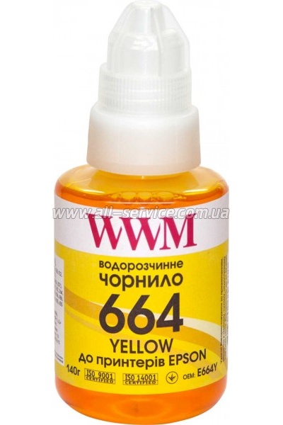  WWM Epson 664 Epson L110/ L210/ L300 140 Yellow (E664Y)