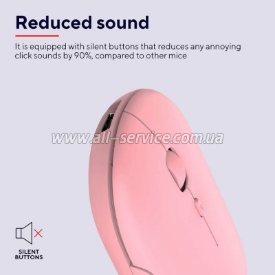  Trust Puck Wireless/Bluetooth Silent Pink (24125)