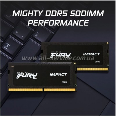     SoDIMM DDR5 64GB (2x32GB) 5600 MHz FURY Impact Kingston Fury (ex.HyperX) (KF556S40IBK2-64)