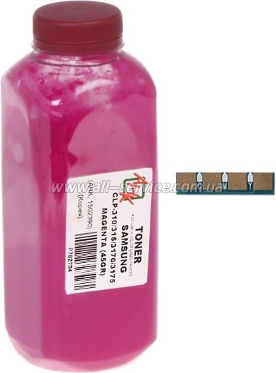 Тонер + чип АНК Samsung CLP-310/ 315/ 3175 бутль 45г Magenta (1502406) Тонер + чип АНК Samsung CLP-310/ 315/ 3175 бутль 45г Magenta (1502406)