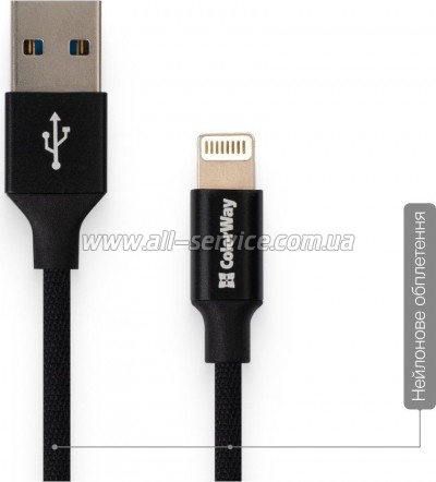  Colorway USB - Apple Lightning 2.1 1  (CW-CBUL004-BK)