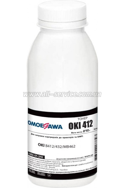 Тонер Tomoegawa OKI B412/ 432/ MB462 бутль 210г (NRX-01-210) Тонер Tomoegawa OKI B412/ 432/ MB462 бутль 210г (NRX-01-210)