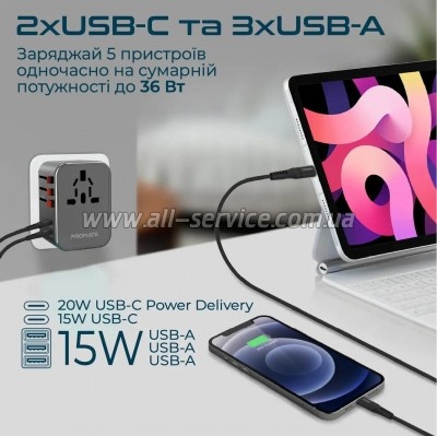 �������� ������� Promate 36W (tripmate-36w.black)