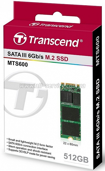 SSD  M.2 Transcend MTS600 512GB 2260 SATA (TS512GMTS600)