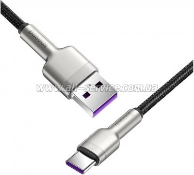 ���� ������ USB 3.1 AM to USB-C 0.25m 6.0A 66W Cafule Series Metal Black Baseus (CAKF000001)