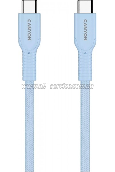 ���� ������ USB-C to USB-C 1.0m OnWire 60CL C-C 60W COLOR Braided 1m Light Blue Canyon (CND-CCAP60AB10LBL)