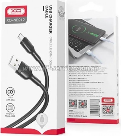 ���� ������ USB 2.0 AM to Micro 5P 1.0m 2A black XO (NB212-AM.black)