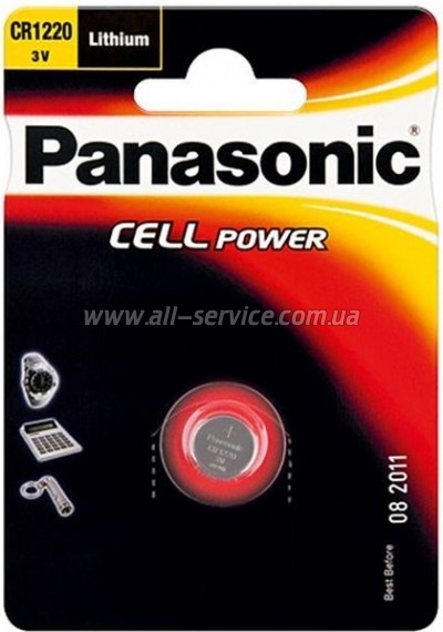  Panasonic CR1220 Lithium, 3V (CR-1220EL/1B)