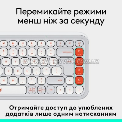  Logitech POP Icon Keys Bluetooth UA Off-White (920-013072)