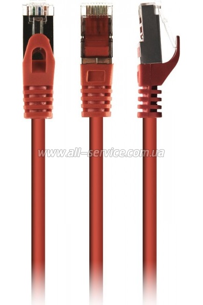 ����-���� 0.5� S/FTP Cat 6A CU LSZH red Cablexpert (PP6A-LSZHCU-R-0.5M)