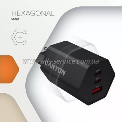 �������� ������� Canyon HEXAGON 65 GaN 65W 2xPD 1xQC EU White (CND-CHAHEX65W)