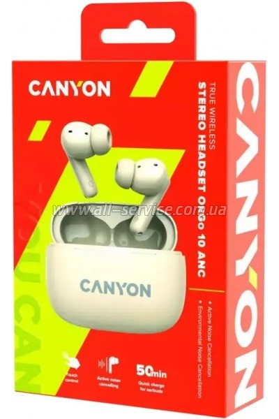 �������� Canyon TWS-10 OnGo ANC ENC Beige (CNS-TWS10BG)