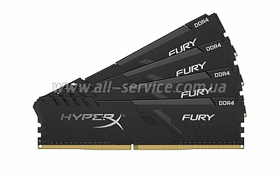  Kingston HyperX 64 GB 4x16GB DDR4 3000 MHz Fury Black (HX430C15FB3K4/64)