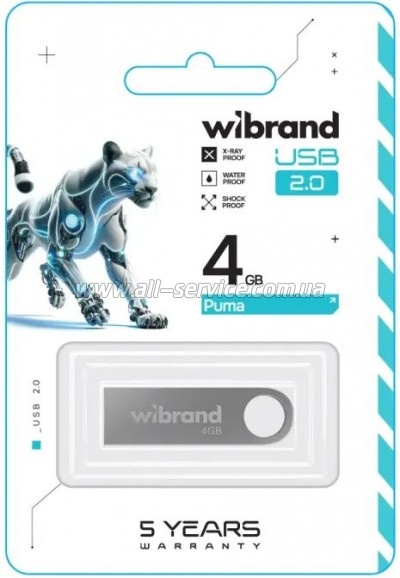  Wibrand 4GB Puma Silver USB 2.0 (WI2.0/PU4U1S)
