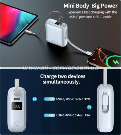 ������� ������������� Choetech 10000mAh 35W PD Blue (B832-LBE)