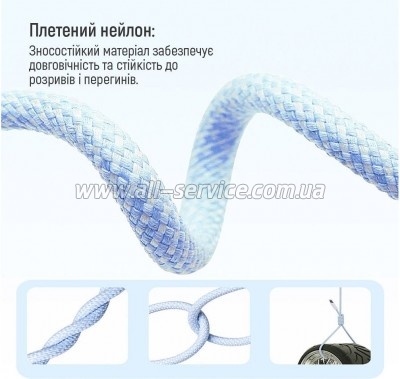 ���� ������ ColorWay USB-C to USB-C 1.0m 60W 3.0� blue (CW-CBPDCC061-BL)