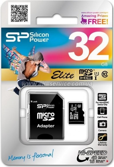   32GB SILICON POWER microSDHC Class 10 UHS-I Elite +  (SP032GBSTHBU1V10-SP)