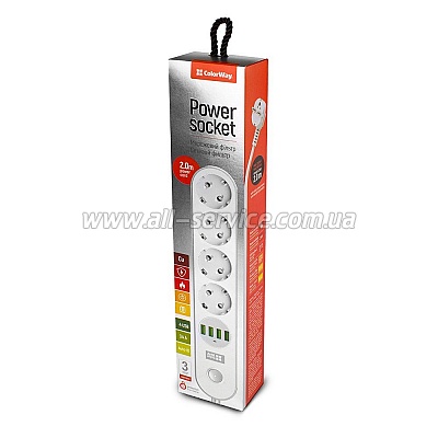   olorWay 4 / 4USB White 2M (CW-CHE44W)