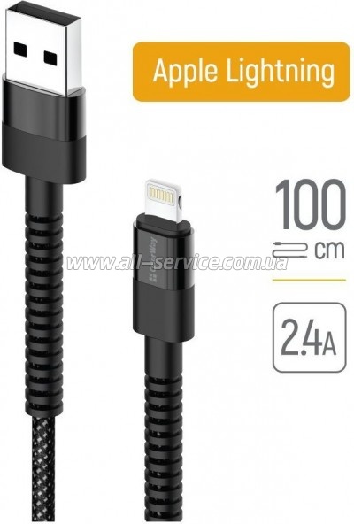 Дата кабель USB-A to Lightning 1.0m 2.4А black ColorWay (CW-CBUL063-BK) Дата кабель USB-A to Lightning 1.0m 2.4А black ColorWay (CW-CBUL063-BK)