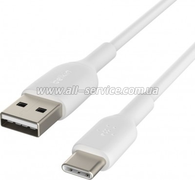 ���� ������ USB 2.0 AM to USB-C 1.0m PVC white Belkin (CAB001BT1MWH)