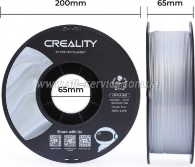 ������� ��� 3D-�������� Creality PLA silky shine 1��, 1.75��, white (3301120004)